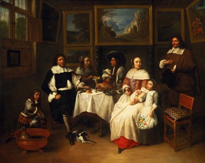 Una famiglia fiamminga a cena da Gillis van Tilborgh the younger